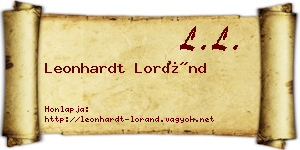Leonhardt Loránd névjegykártya