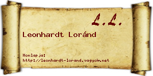 Leonhardt Loránd névjegykártya